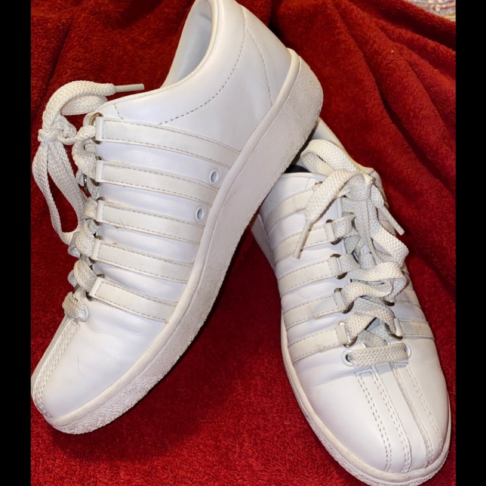 VINTAGE K•Swiss  white leather court shoes EUC